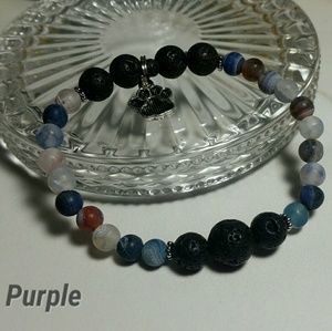 Lava Rock and Agate Bracelet